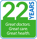 20 years. Great Doctors. Great Care. Great Health.